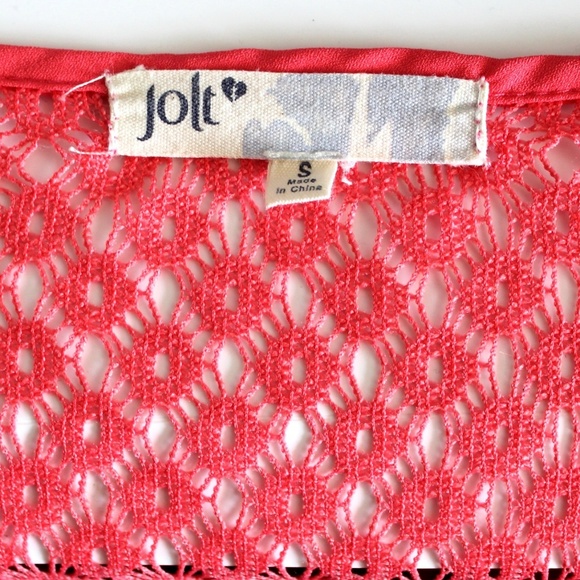 JOLT Sheer High-Lo Chevron 3/4 sleeve Top / Blouse - Picture 5 of 5